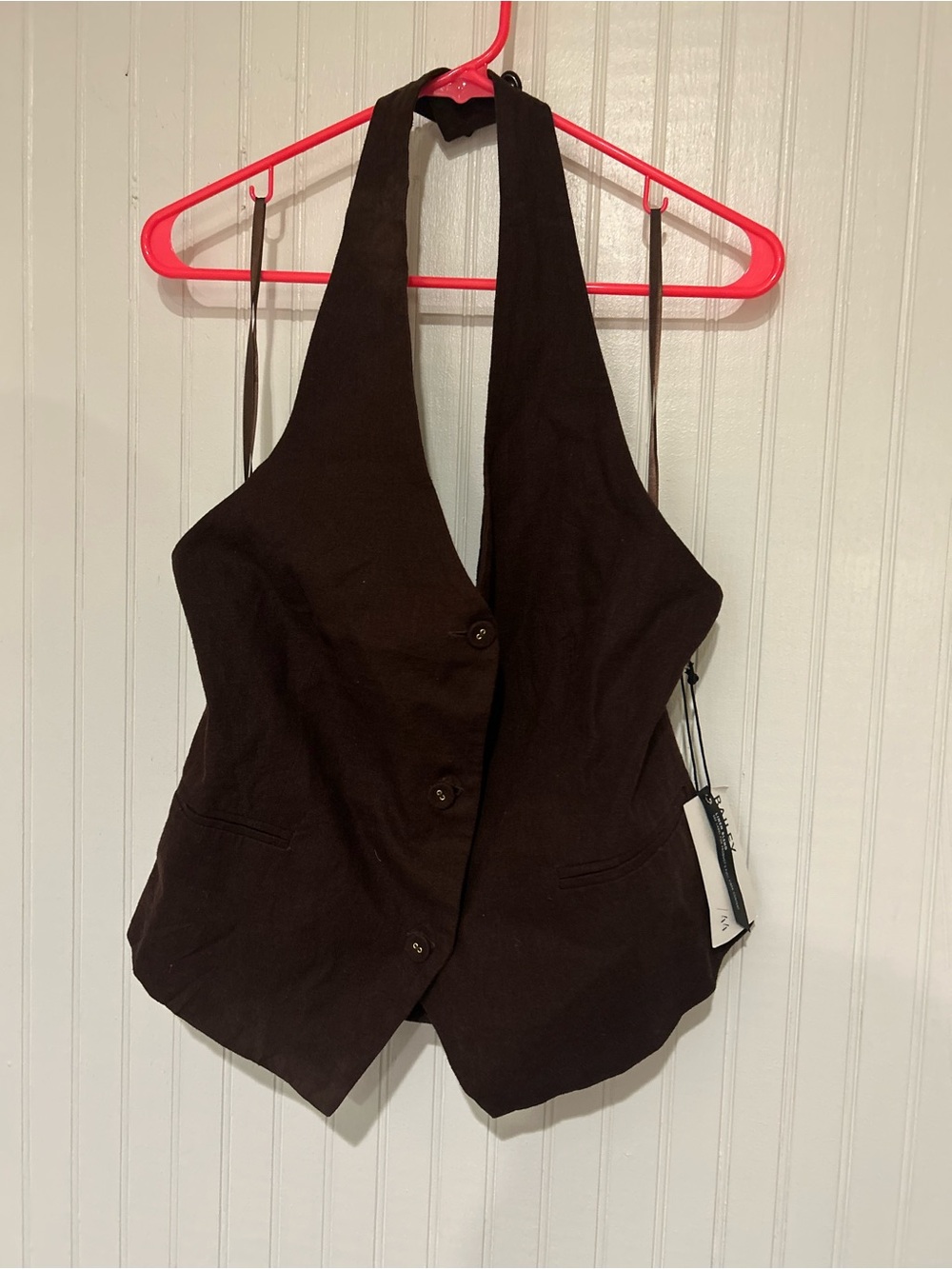 Bailey 44 Brown Halter Linen Blend Vest